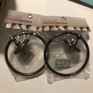 2X Maxwell Collection Towel Ring Aged Bronze NIP